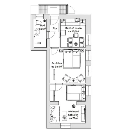 Appartement Pineapple Apartments Dresdner Heide mit Garten *